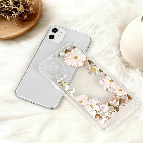 Coque iPhone 12 transparente fleur durable antichoc en TPU - 4
