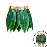 ❤Falda de Hula Dance Grass diseñada con cintura elástica ajustable y flores de tela pintadas alrededor,con diseño de cinta de sujeción humanitaria en la pretina, es fácil de poner o quitar.
