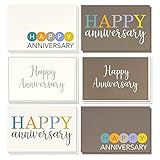 36 Pack Happy Anniversary Cards with Envelopes, Bulk Box Set for Business, Work, Employee Anniversaries (4x6 Blank Inside)