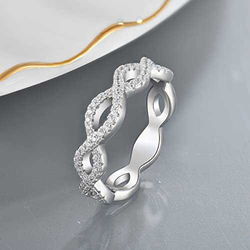 Fahonie Infinity Ring 925 Sterling Silver cut 5A Cubic Zirconia CZ Statement Ring Promise Ring for Women4