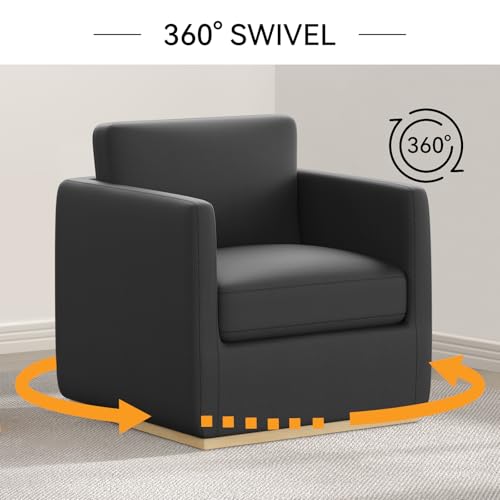 Sillón giratorio acolchonado color negro miniatura 4