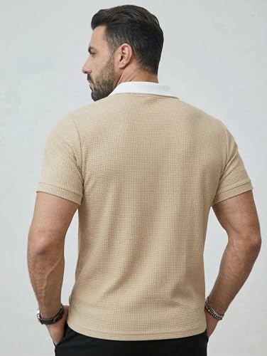 Image of JVX Men Polo T Shirt || Waffle Polo T Shirt for Men || Regular Fit Knitted Tshirt for Man || Coller T-Shirt (Available in Plus Size, Also Available in Combo Packs) (MRT-224)
