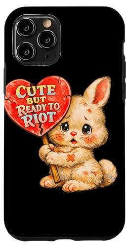 Cute But Ready To Riot Bunny Heart ���g�� ������ �X�}�z�P�[�X iPhone 11 Pro �p