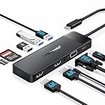 Docking Station USB C Hub 3*Display- 10 in 1, Lemorele USB C Dock 2*HDMI Adapter 4K, 3 USB 3.0/2.0, VGA, PD 100W, Audio, SD/TF, for HP Laptops, ThinkPad, MacBook, Surface