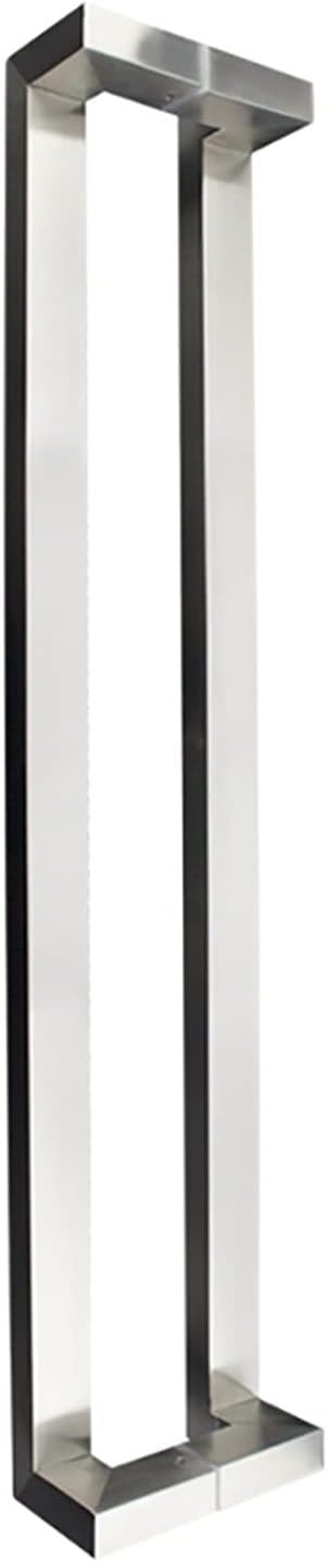 Gate Hardware Stylish Simple Stainless Steel Double Curved Square Tube Door Handle Glass Door Handle Ktv Push-Pull Door Handle Sliding Door Handle/Black/600X575Mm