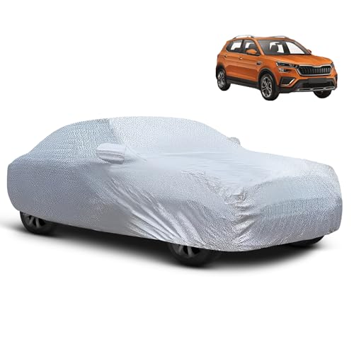 Image of Autofy Car Cover Waterproof SilverShield for Skoda Kushaq [Year 2021 Onwards] - Kushaq Car Cover Dust & UV Protection Kushaq Car Body Cover with Mirror Pocket Soft Cotton Lining