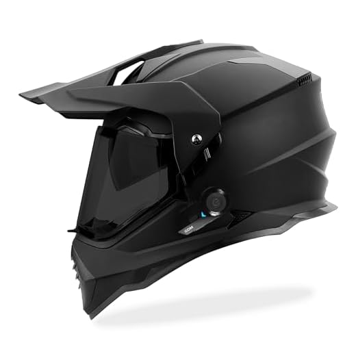GDM BEAST SuperSonic Bluetooth Dual-Sport Helmet (Matte Black, Clear and Tinted Shields, Large)