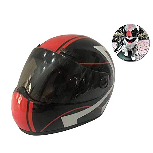 Peninsula Iron Box Pet Handsome Helmet,Cat Hat,Anti-Collision Hat,for Dogs,Cats,Make Styling,Props Pet Hat JUSTMOO (Color : Red)