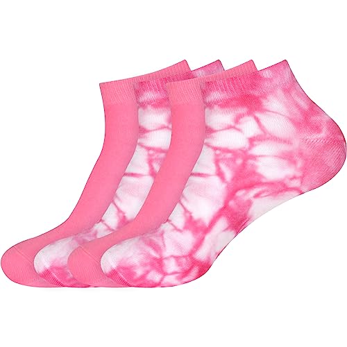 Men's Rayon from Bamboo Fiber Colored Sports Superior Wicking Athletic Ankle Socks - 4 Pair Value Pack