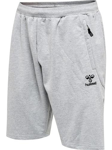 hummel Herren Hmlmove Grid Cotton Shorts, Grey Melange, XL EU
