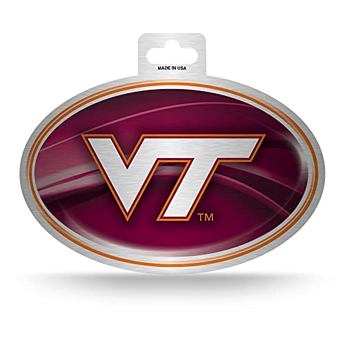 Rico Industries NCAA Virginia Tech Hokies Metallic Oval Sticker