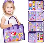 hahaland Busy Board Montessori Toys - 3 Year Old Girl Gifts Bithday Gift Ideas 3rd - 8 in 1 Preschool Learning Activities - Educational Toys Little Girls Age 3 Travel Busy Book for Airplane Car Rides