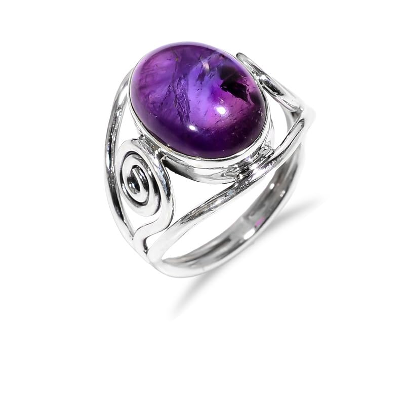 Bague en améthyste bohème en argent pour votre style quotidien