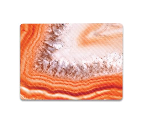 Image of MightySkins Carbon Fiber Skin Compatible with Microsoft Surface Laptop Go 3 (2023) Full Wrap Kit - Orange Quartz | Protective, Durable Textured Carbon Fiber Finish | Made in The USA