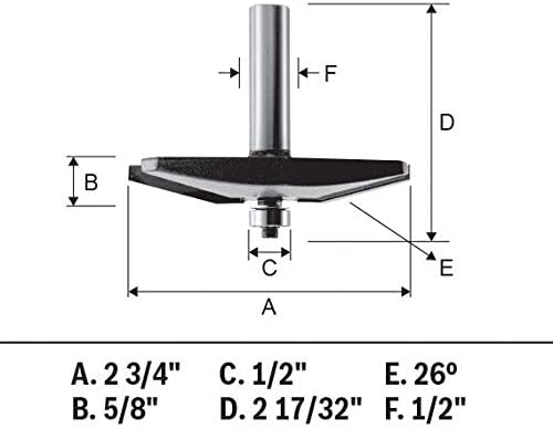 Miniatura 2 de Bosch 85637MC Broca para enrutador de panel elevado tradicional con punta de carburo de 2-34 pulgadas x 58 pulgadas
