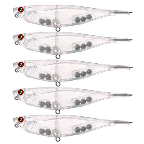 FREE FISHER Lure Blanks, Unpainted Fishing Lures, 20pcs/lot 10cm 8.7g Wobble Plastic Unpainted Crankbait Fishing Lures Blank Lure Bodies for Making Lures
