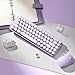 MIKIBY i68 Wireless Typewriter Keyboard and Mouse Combo,Purple Keyboard with 2.4GHz Connection, Cute Retro Aesthetic Design Round Keycaps for Tablet, Phone, PC and Win/Mac/Android(Purple)