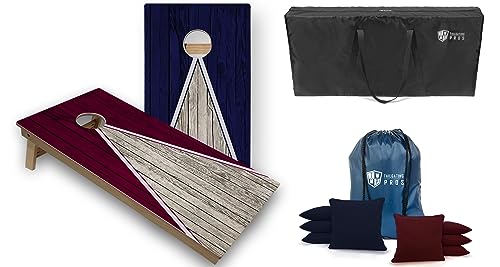 Tailgating Pros Pyramid Design Tournament Grade Cornhole Boards w/Built-in LEDs: Multicolor Lights, Bean Bags and Carrying Case - 4'x2' Regulation Cornhole Set