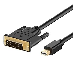 Rankie Mini DisplayPort (Mini DP) naar DVI-Kabel, Compatibel met Thunderbolt-Poort, 1080P Full HD, 3 m, Zwart