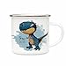 ilka parey wandtattoo-welt Emaille Becher Campingbecher Tasse Dino Dinosaurier T-Rex & Name Wunschname Kaffeetasse Geschenk eb602