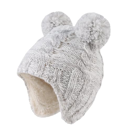 Image of Zsedrut Winter Baby Boy Hats Pompom Baby Beanie for Girls Fleece Newborn Infant Toddler Beanie