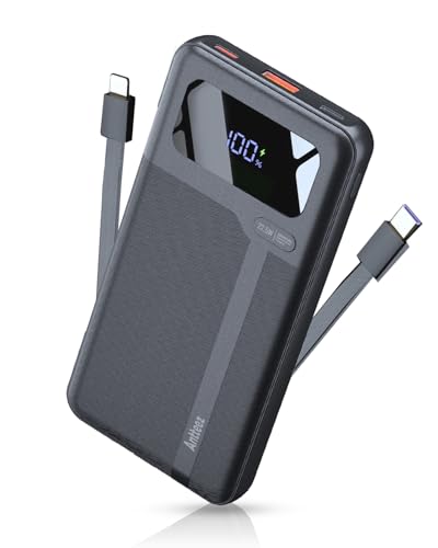 Antteez Portable Charger with Built in Cable - 10000mAh Fast