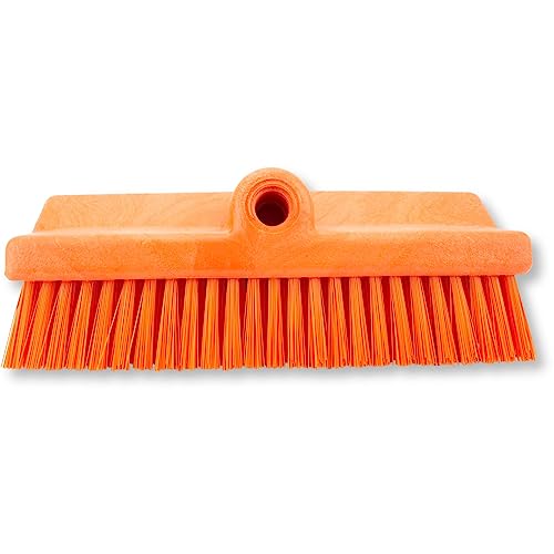 Image of SPARTA 40423EC24 Plastic Floor Scrub Brush, Wall Brush, Equipment Brush With Nonabsorbent Bristles For Industrial Kitchens, Hospitals, Commercial Cleaning, 10 Inches, Orange, (Pack of 2)
