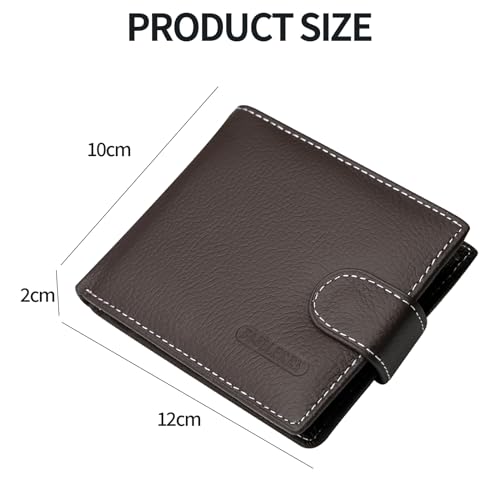 Genuine Leather RFID Blocking Wallet for Men, Mens Wallet with Coin Pocket, 2 Banknote Compartments, 6 Credit Card Slots3