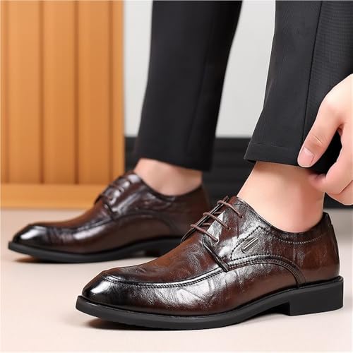 Men's Genuine Leather Oxford Dress Shoes Business Formal Lace-Up Wedding Shoes for Groom Comfortable Office Shoes for Men(7)2