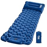 HiiPeak Isomatte Selbstaufblasend – Suede Aufblasbare Camping matratze mit Integriertem Kopfkissen, Wasserdicht Luftmatratze Outdoor, Kompaktes Packmaß, Isomatte Ultraleicht für Wandern und Strand