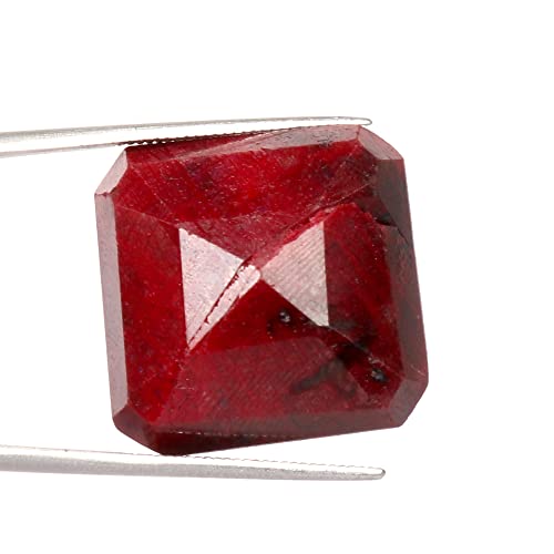 Gemhub Aaa+ Mozambique Blood Red Ruby Square Cut 38.50 Ct Faceted Gemstone For Jewelry Making, Ruby Gemstone Loose Gemstone #TOP2
