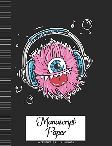 Manuscript Paper: Wide Staff Notebook for Kids and Adults I 110 Pages I Monster Theme I Blank Sheet Music Book for Beginners and Experts I For Flute, ... other Instruments I Gift Idea for Musicians image 3