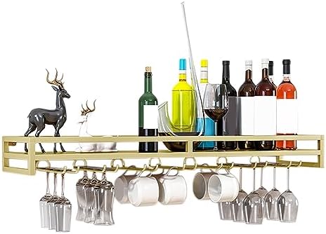 Wall Mounted Wine Rack - Sturdy Metal Glass Holder, Space-Saving Design for Organized Wine Glass Storage, Perfect for Home Bars and Kitchens, Includes Screws for Easy Installation