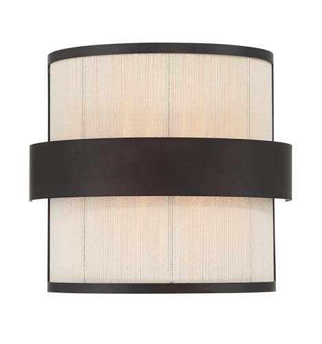 Minka Lavery 3682-886 Harbor Wrap 2 Light 9" Tall Wall Sconce - Dark Bronze and Painted Legacy Brass with Tan Cotton Thread by Minka Lavery - Used condition - Image 3