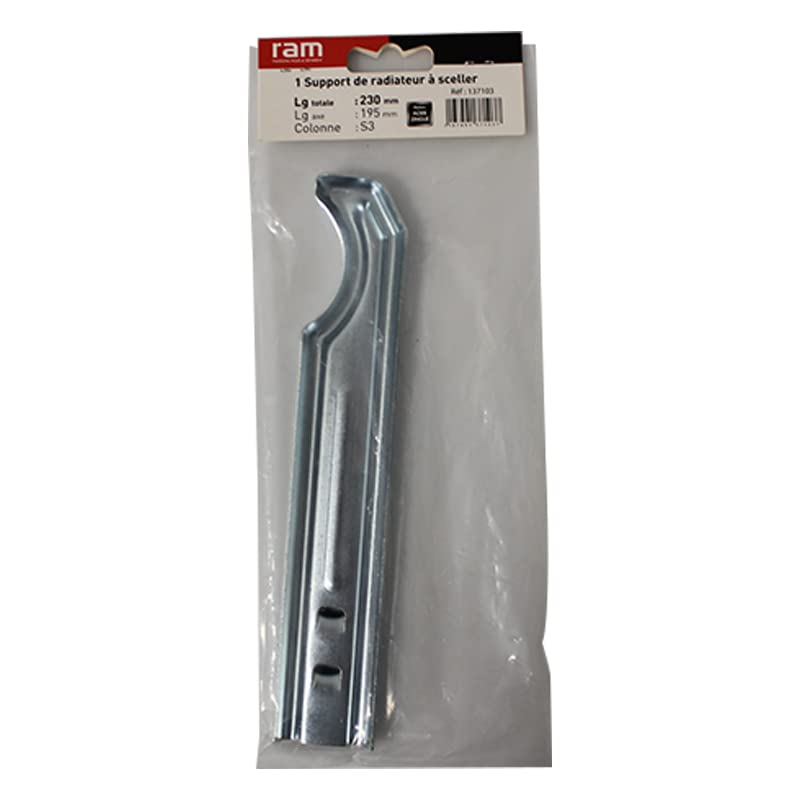 RAM - Support radiateur fonte - Support à sceller pour radiateur en fonte type traditionnel - Longueur axe 195 mm - Longueur totale 230 mm -