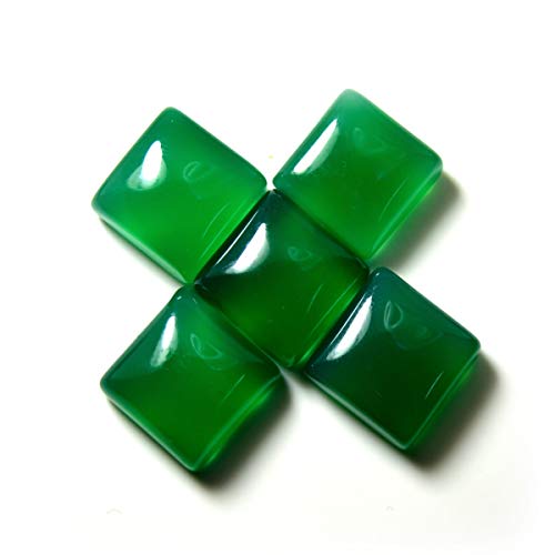 Onyx vert pour astrologie lot de 5 pierres carrées 9-13mm lithothérapie