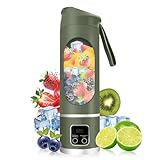 Portable Personal Electric USB Juicer，500ML Mini Blender Portable Blender For Shakes and Smoothies juice，12 Blades Great for...