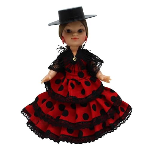 Folk Artesanía Muñeca Regional Andaluza Original Sombrero colección 25 cm.