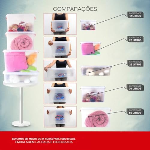Caixa organizadora 56 litros com trava