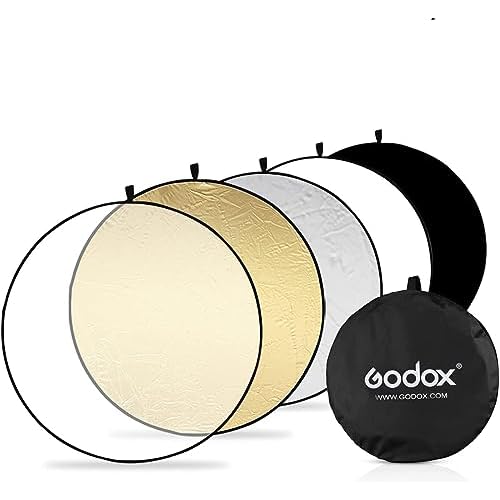 GODOX Reflector de luz 5 en 1, reflectores plegables para fotografía con bolsa de transporte, juego de reflectores de fotografía para estudio (5 en 1, 80 cm)