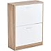 Organize Meuble de Rangement a Chaussure 12 Paires - Armoire Etagere Grande Capacité pour Entree, Couloir - MDF Style Bois Blanc - L60xP24xH80 cm