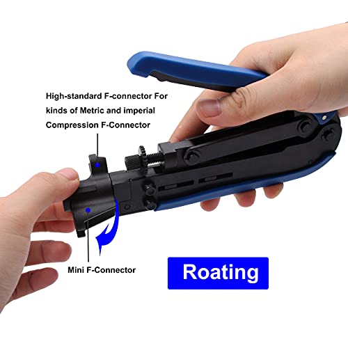 Knoweasy Coax Compression Tool - Coax Crimper And Rg6 Crimping Tool For Coax Rg6, Rg59, And Rg11 Cable F-Connectors #TOP6