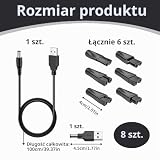 7 sztuk 5 V USB ładowarka do golarki, kabel zasilający USB do maszynki do strzyżenia włosów, zapasowy kabel zasilający do trymera brody, zestaw ładowarek z różnymi adapterami do urządzeń kosmetycznych