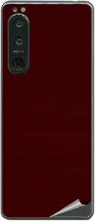 decoPro スキンシール Xperia5 Ⅲ SO-53B SOG05 A103SO 裏1枚のみ デコシート 携帯外装保護シート 気泡レス ワインレッド（単色サンド柄）
