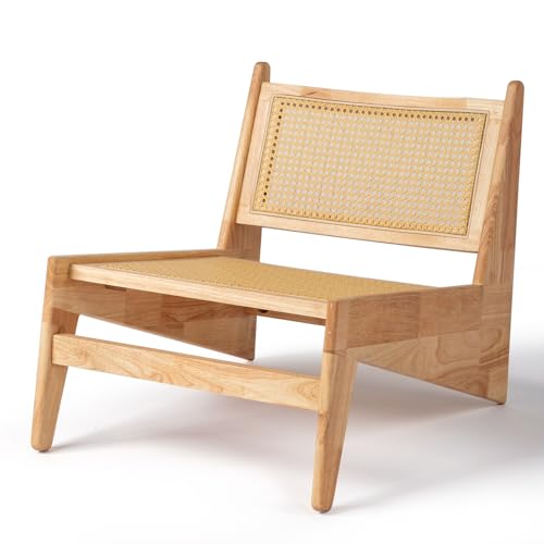 Outvita Rattan Accent Chair for Living Room, Comfy Bamboo Chairs,