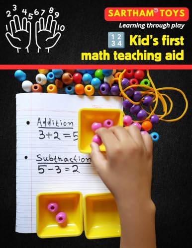 Image of SARTHAM Counting Beads for Kids, 50 Multicolour Counting Toys with String, Educational Math Learning Toy for Preschool, Nursery & Kindergarten Kids, Age 3+ Years