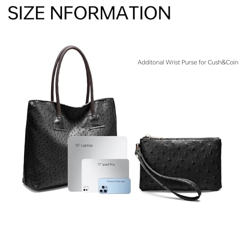 Bolso Tote para Mujer de Cuero Vegano Negro miniatura 4