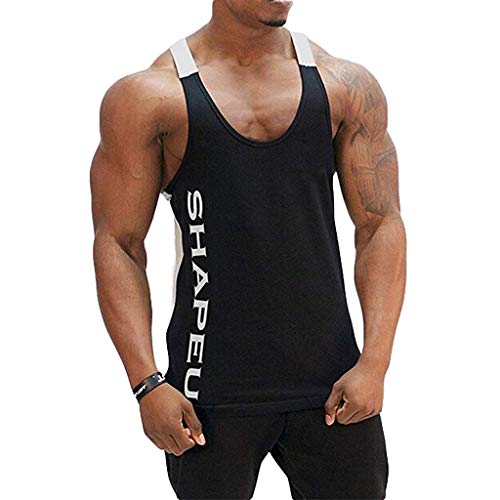 Beikoard_ Hombre musculoso Chaleco Moda Dos Colors(M-2XL,5 Colors),Camiseta con Capucha de Tirantes Deportes para Hombre, Sudaderas para Hombre Tops Camisa sin Mangas de Verano Fitness - YB007