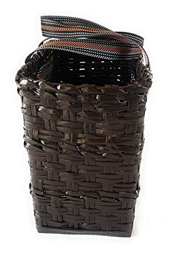 Image of Paperus, Large Lunch Bag, Picnic Basket, Carry Bag, Handbag, Tiffin Basket for Office, Rectangular, Eco-Friendly, Handmade, of Paper Ropes, in Inch 11 H, 14 L, 7 Wide Base Brown