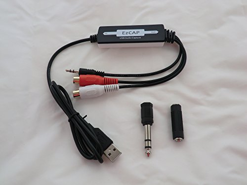USB grabación de audio estéreo Adaptador. Convertir MiniDisc, vinilos y cintas de casete. Captura de audio estéreo para cualquier pc, mac o Linux sistema. Adaptador compatible con Windows XP, Vista, 7, 8,1 y 10 sin instalación de un controlador, Just utiliza estándar controlador de audio de Windows. Registros ideal estéreo. Fuente puede ser: 2 x RCA salida de audio, 3,5 mm Salida de auriculares o 1/4, salida de auriculares. Todos los adaptadores se muestra están incluidas.